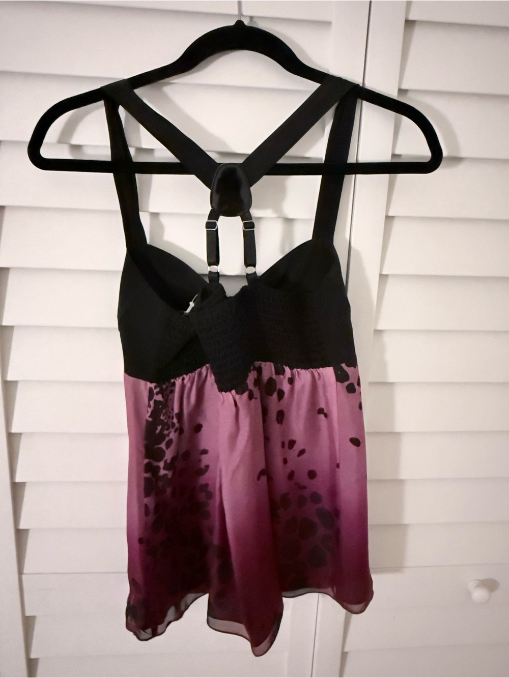 Women's Black & Purple Ombre Printed Cami Top